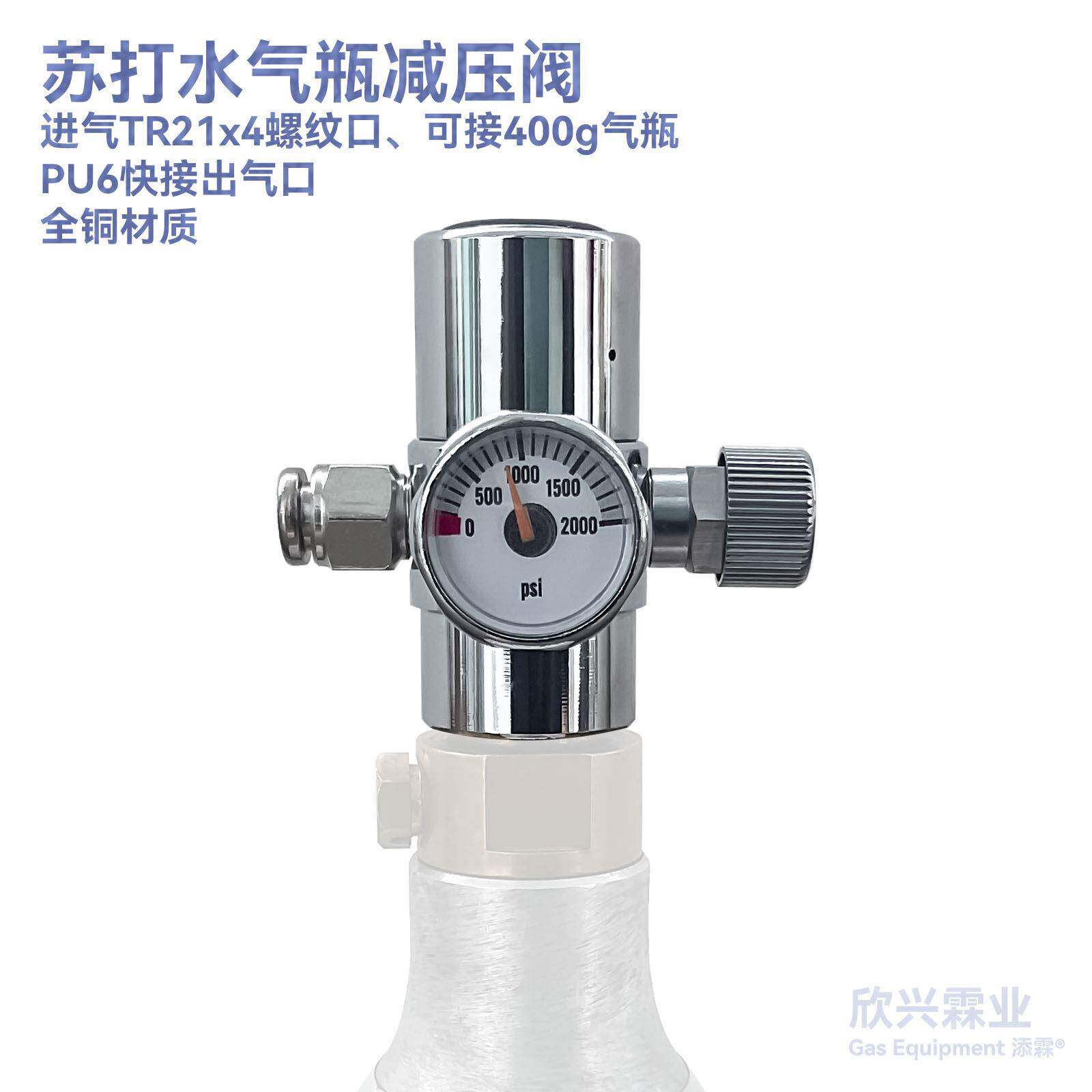 苏打水机气瓶二氧化碳减压阀TR21*4恒压表气动咖啡全铜CO2气瓶阀