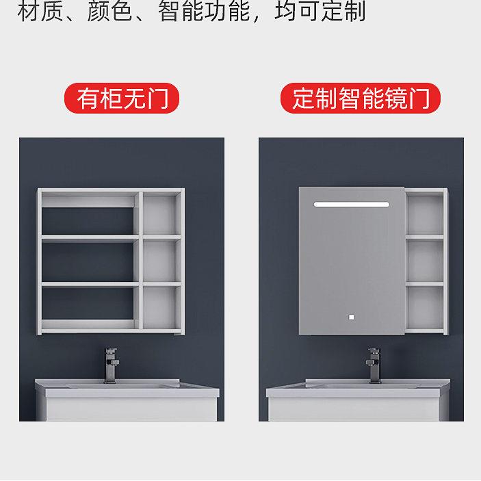 工厂定制镜柜门铝合金镜门带灯除雾酒店卫生间洗漱台柜门一体