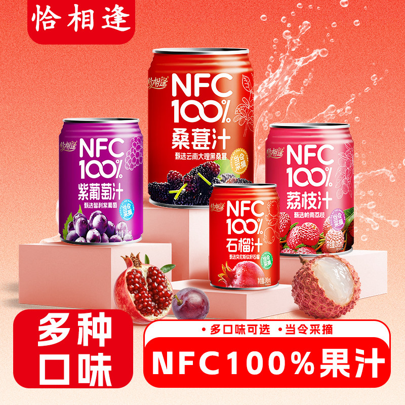 NFC100%纯果汁桑葚汁石榴汁紫葡萄汁荔枝汁酸甜清爽解腻饮料厂家