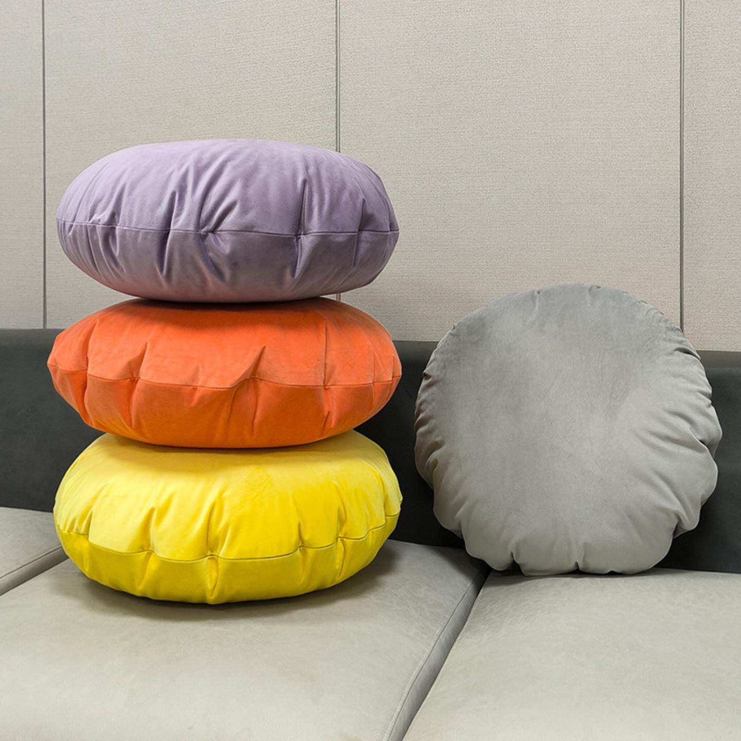 天鹅绒圆形抱枕日系太鼓枕套枕头不含芯异形靠垫靠枕沙发靠背垫