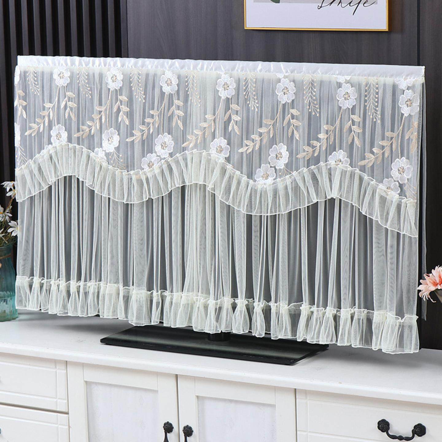 电视机防尘罩盖布年液晶新款柜盖巾寸寸绣花蕾丝简约