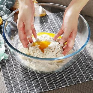 透明沙拉碗加厚玻璃碗微波炉耐高温家用泡面碗水果超大号和面盆