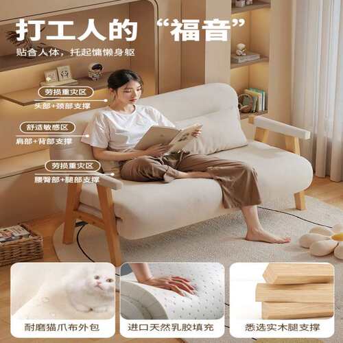 沙发床折叠两用不占地方2025新款实木多功能家用客厅小户型留宿床