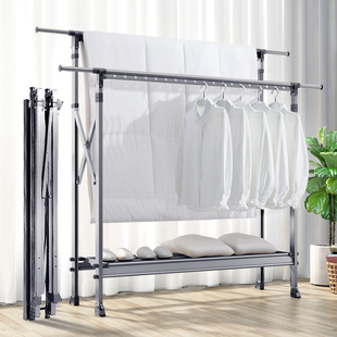 华峰晾衣架落地折叠室内伸缩式家用室外移动阳台晒被子神器凉衣架