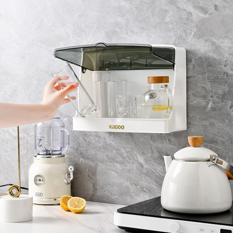 可壁挂茶杯架防尘杯子收纳置物架客厅办公室桌面放玻璃杯架收纳盒,家庭/个人清洁工具,杯架,淘宝优惠券,粉丝福利购,淘宝优惠卷