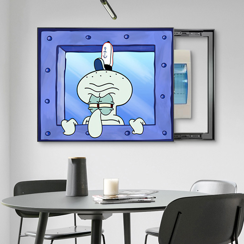 卡通电表箱装饰画多媒体盒外盖板弱电源遮挡电闸总开关配电箱挂画,家居饰品,现代装饰画,淘宝优惠券,粉丝福利购,淘宝优惠卷