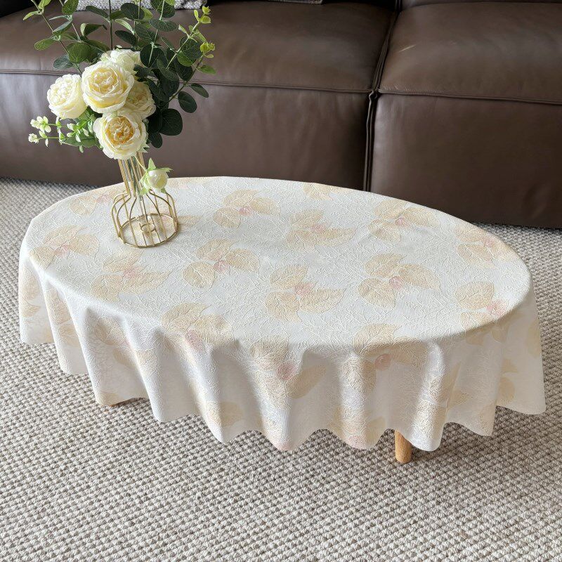 鹅卵石形小茶几桌布防水防烫免洗PVC圆形茶几垫塑料餐桌台布欧式