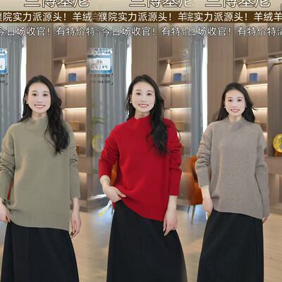 【天天yoko&LABULL】女士100%山羊绒半高领时尚套头打底衫HR611