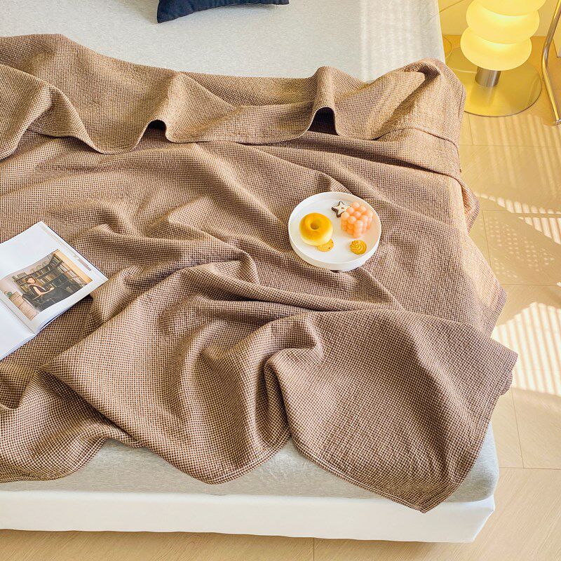 三层纱毛巾被沙发盖毯薄款透气纯棉毯子床盖宿舍全棉纱布加厚床单