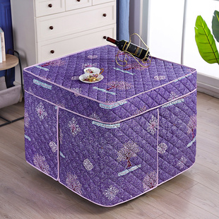 新款烤火罩电炉罩套80x80揭盖电暖炉烤火桌布罩加厚正方形烤火被