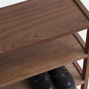 架门口小户型窄小入户实木鞋 柜超薄加高置物架 多层简易鞋 原木日式