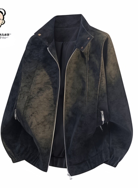 POPEYE/大力水手美式高街pu皮宽松日常上衣夹克外套秋冬季高街