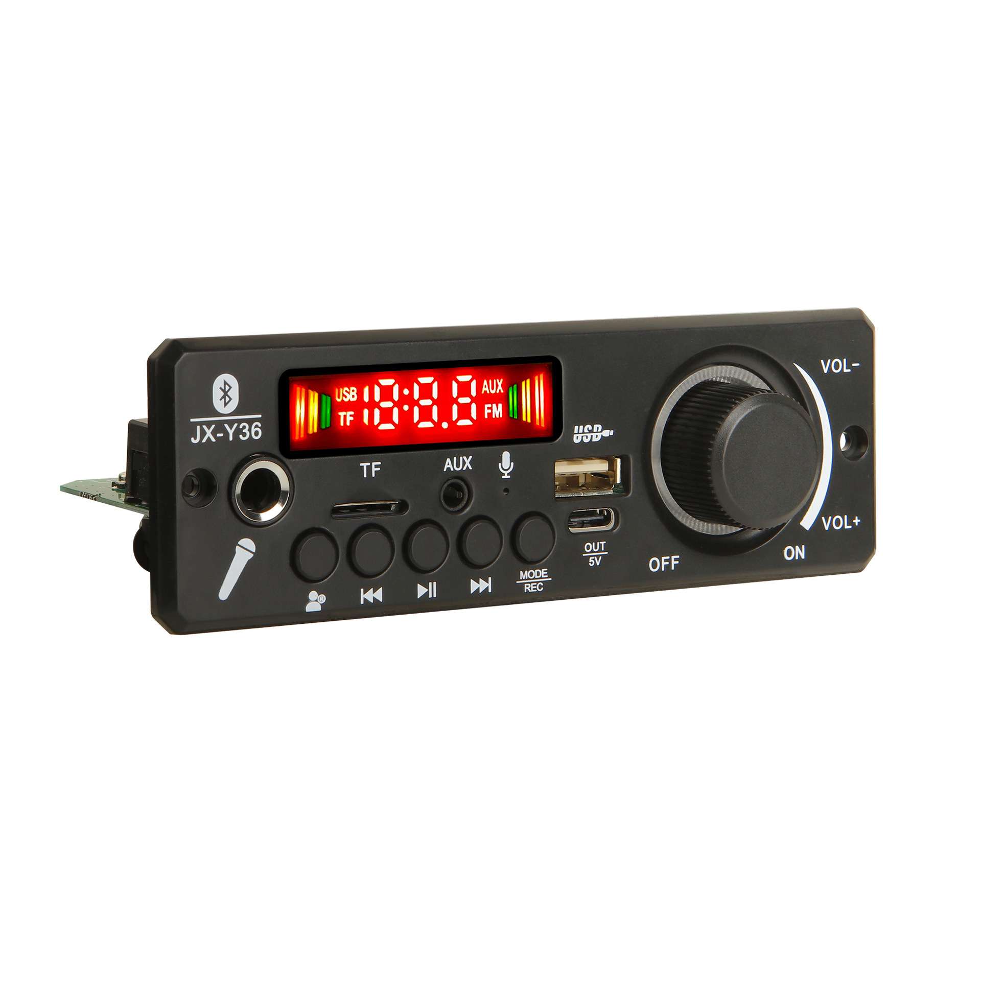 Y36 支持麦克风/伴唱/话筒优先/解码功放功能 mp3解码板 2*100W