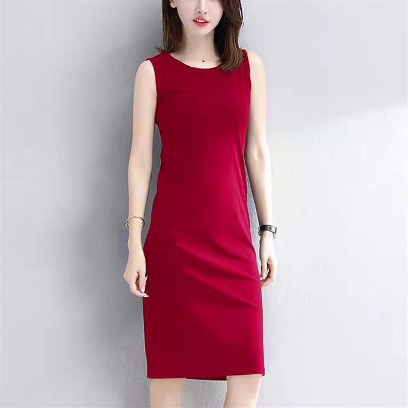 春秋打底连衣裙中长款纯棉吊带背心裙女新款夏季外穿宽松西装内搭