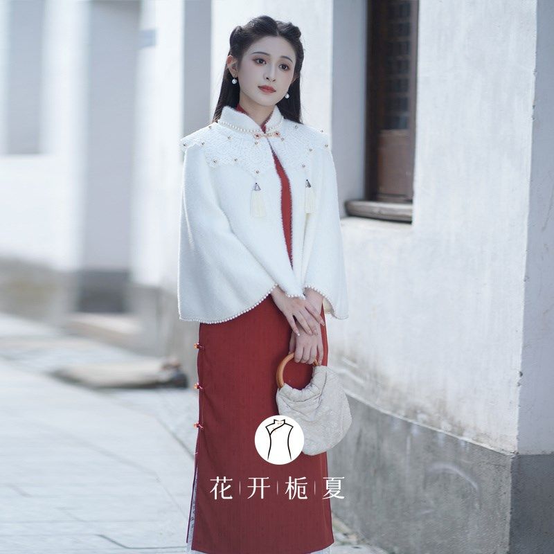 斗篷披肩披风配旗袍外搭开衫2024秋冬新款