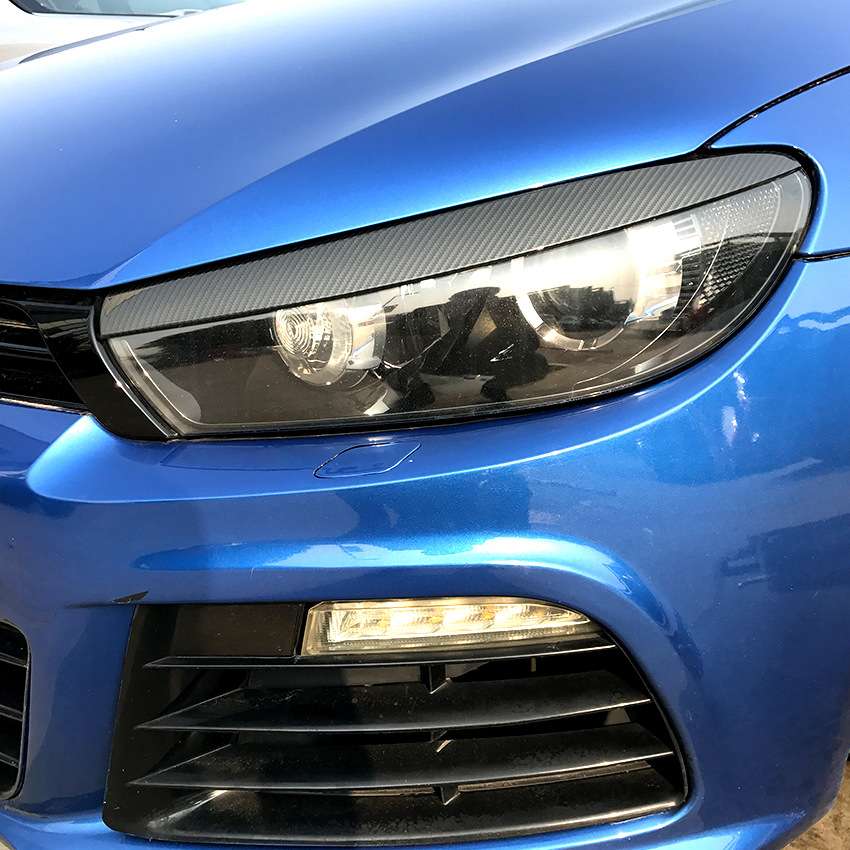 适用大众尚酷 Scirocco 08-17款前大灯灯眉外饰车贴改装