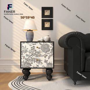 覆古实木床头柜美式乡村卧室床边柜环保储物柜多层小型收纳抽屉柜