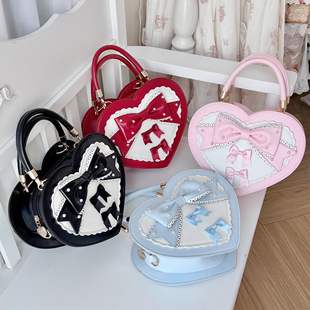 【收藏】绵羊泡芙原创花边蝴蝶结珍珠lolita爱心包手提包斜挎包女