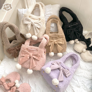 【现货】咩咩糖包 绵羊泡芙原创秋冬羊羔绒小众斜挎手提包女包