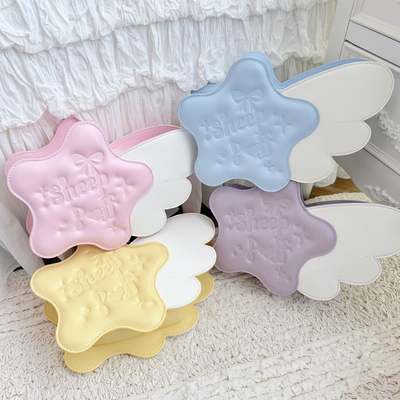 【收藏】绵羊泡芙原创设计星星翅膀包lolita包可爱甜系斜挎包