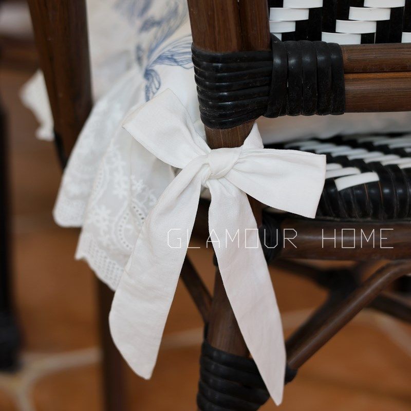 法式刺绣荷叶边棉坐垫下午茶餐椅装饰垫子可拆洗田园美式加长花边,居家布艺,椅垫,淘宝优惠券,粉丝福利购,淘宝优惠卷