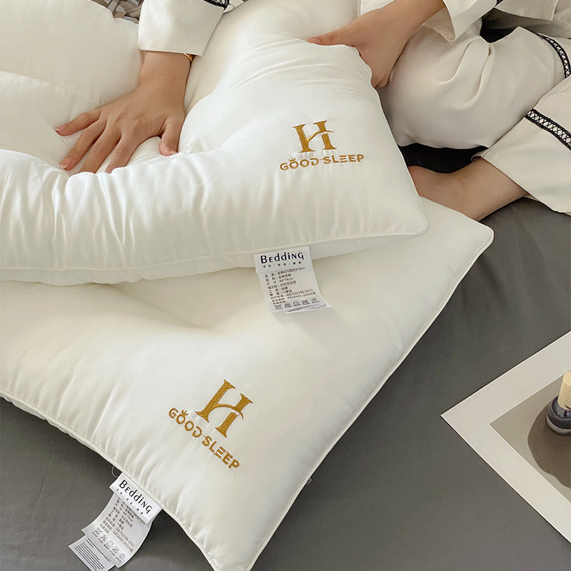 纯棉枕头枕芯酒店宿舍高低双人学生护颈椎助睡眠不塌陷不变形单人
