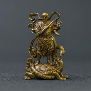 真武大帝铜像玄武玄天大帝神像摆件家用供奉家居禅意茶空间装饰品