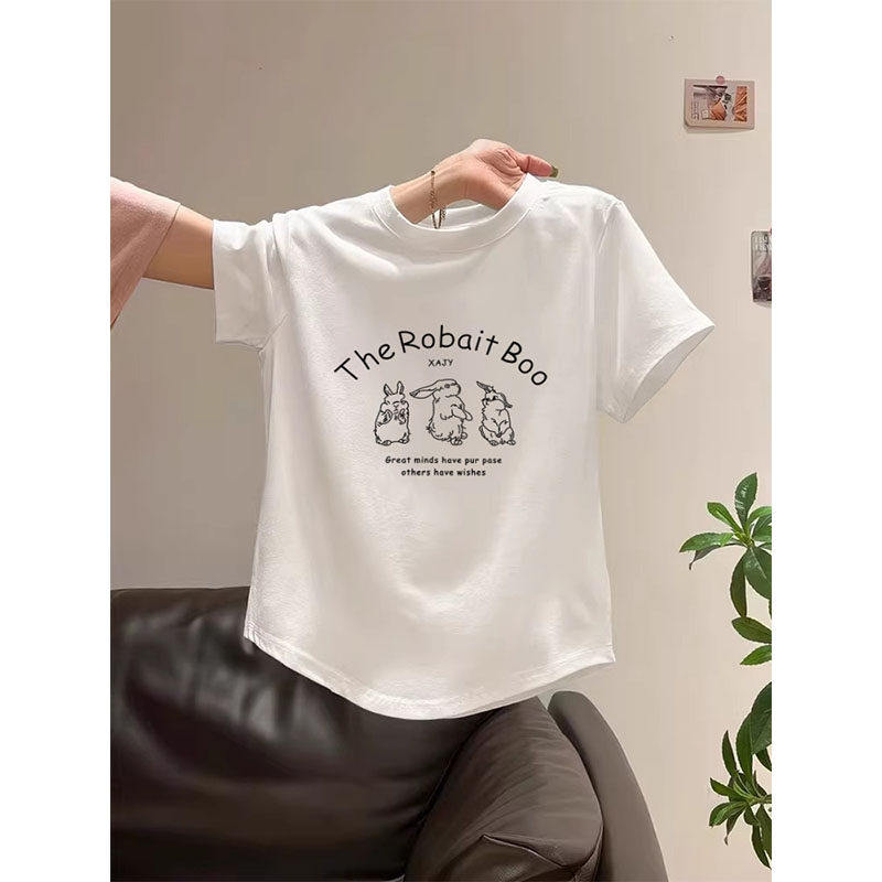 韩系正肩短袖T恤女2026夏季新款纯棉内搭小个子显瘦时尚短款上衣