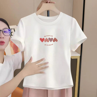 纯棉短款多巴胺减龄短袖t恤女
