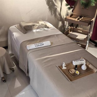 美容院用床罩侘寂风床单盖毯美容院专用疗愈SPA四件套定制logo