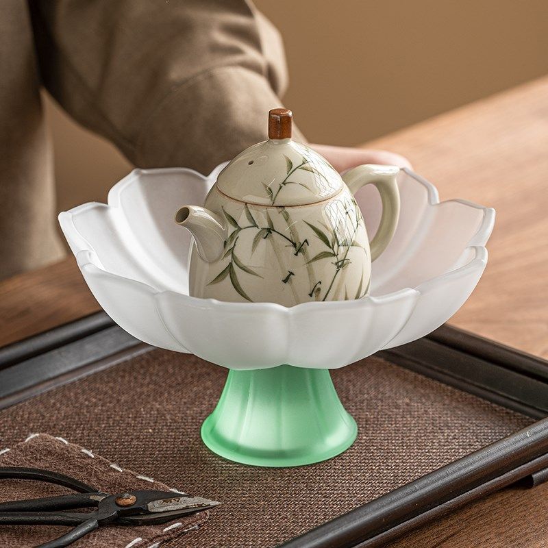 极素高足莲花果盘客厅茶几家用茶点盘中功夫茶具琉璃零食摆放盘,餐饮具,果盆/果盘/果篮,淘宝优惠券,粉丝福利购,淘宝优惠卷