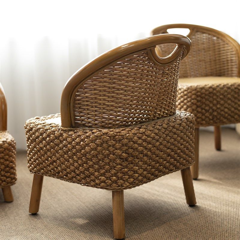 家用藤椅单人天然真藤靠背小椅子阳台休闲小藤椅榻榻米无腿椅换鞋,住宅家具,阳台椅,淘宝优惠券,粉丝福利购,淘宝优惠卷