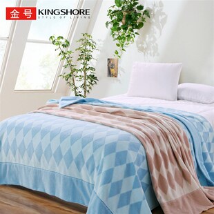 金号纯棉毛巾被空调毯盖毯新疆棉棉无捻提缎割绒巾被送礼盒手提袋