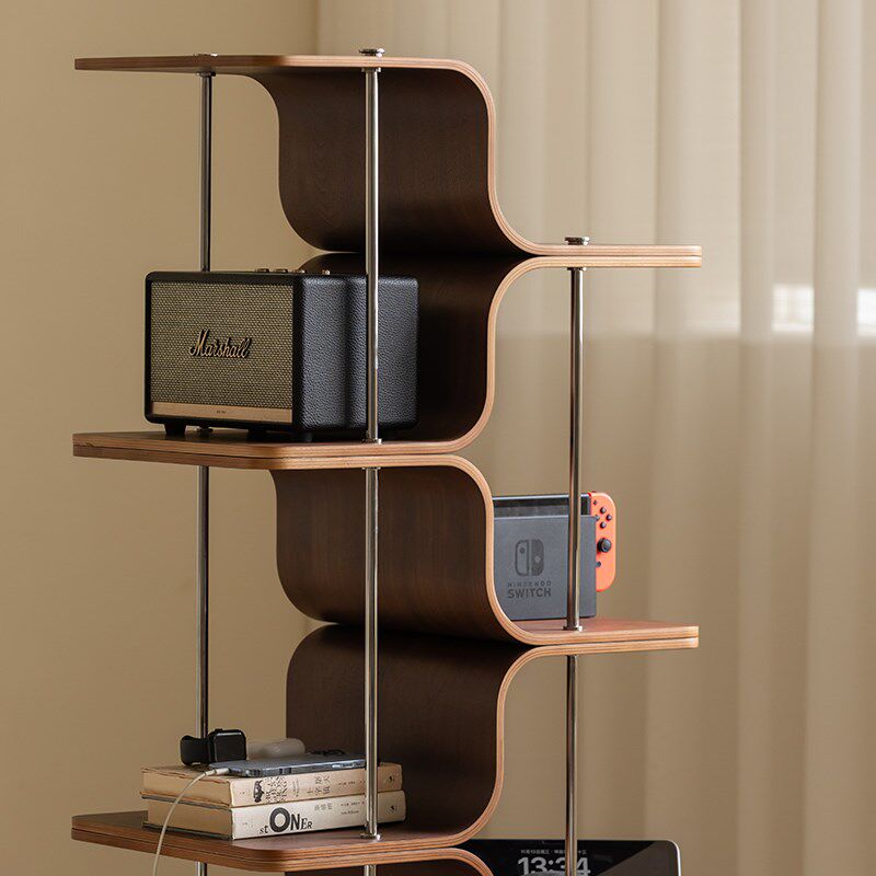 时序书架 致家家居 客厅不锈钢实木简易书架落地隐形置物展示架,住宅家具,书架,淘宝优惠券,粉丝福利购,淘宝优惠卷