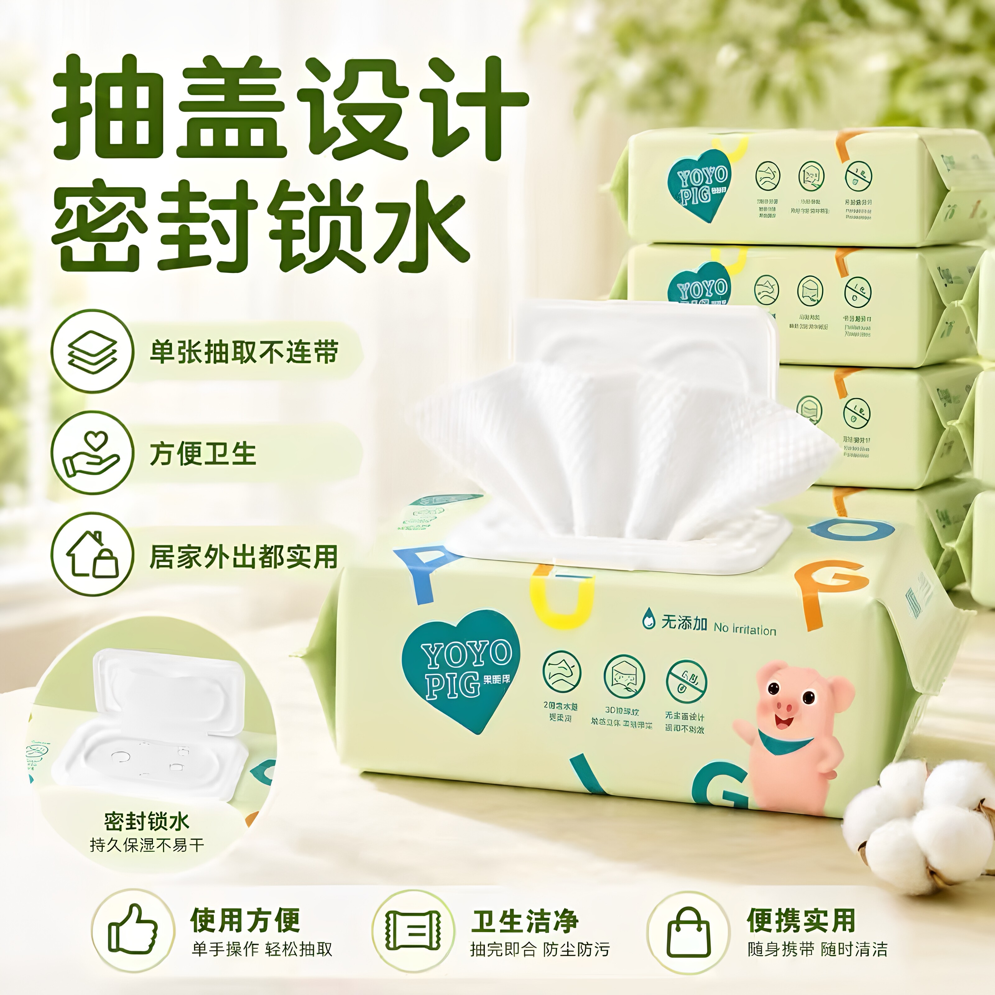 1毛包邮小商品湿巾湿纸巾婴儿手口专用新生儿擦屁屁带盖湿巾家用