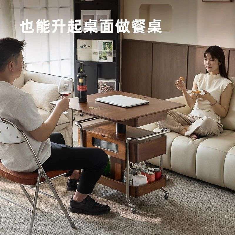 茶几可升降可移动多用茶桌餐桌边几边柜客厅家用储物车
