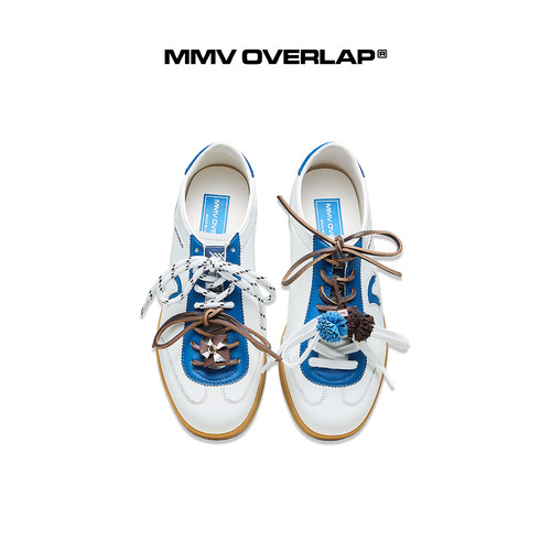 【宋亚轩同款】MMVOVERLAP皇家蓝真皮德训鞋增高百搭男女款板鞋