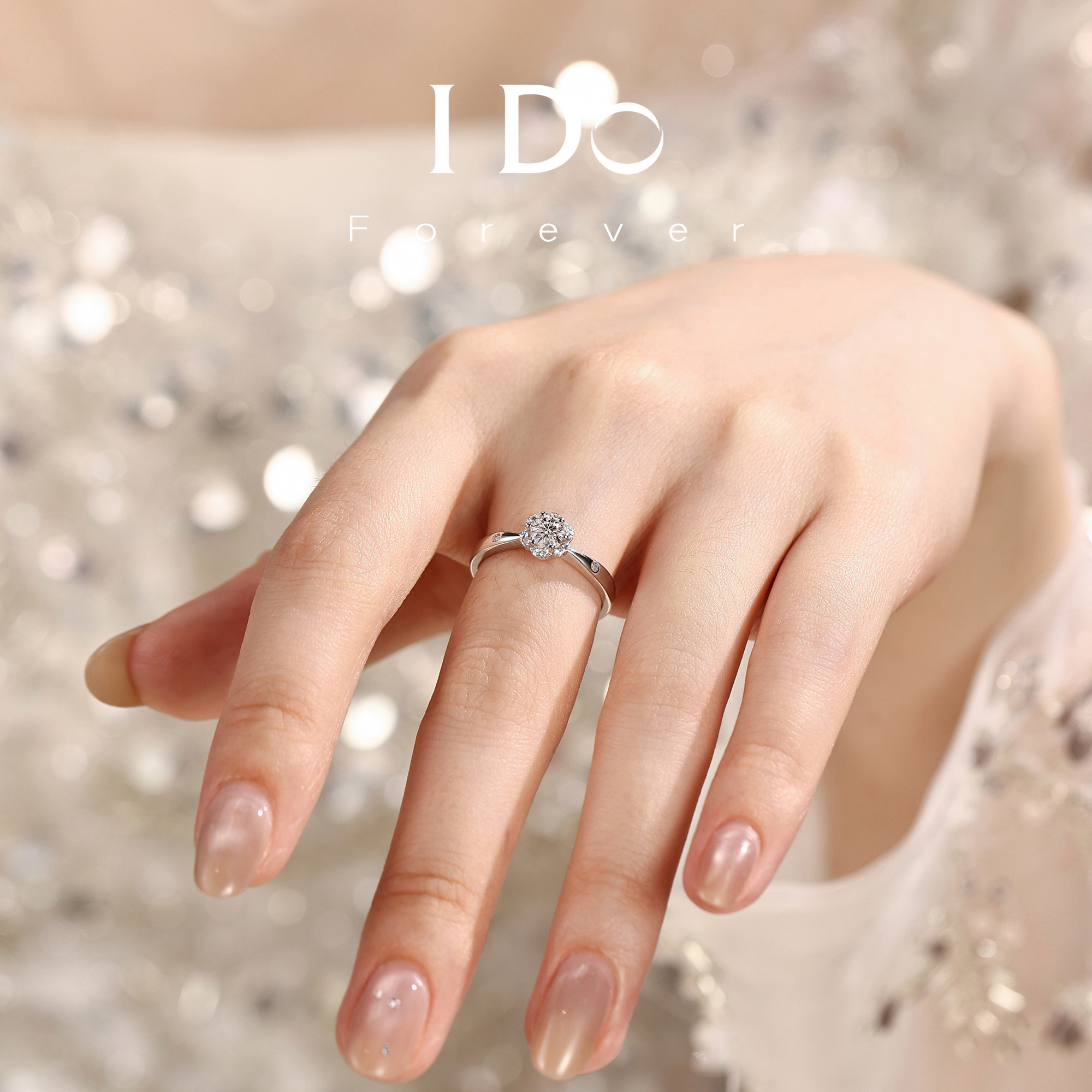 IDOForever培育钻一克拉女戒图片