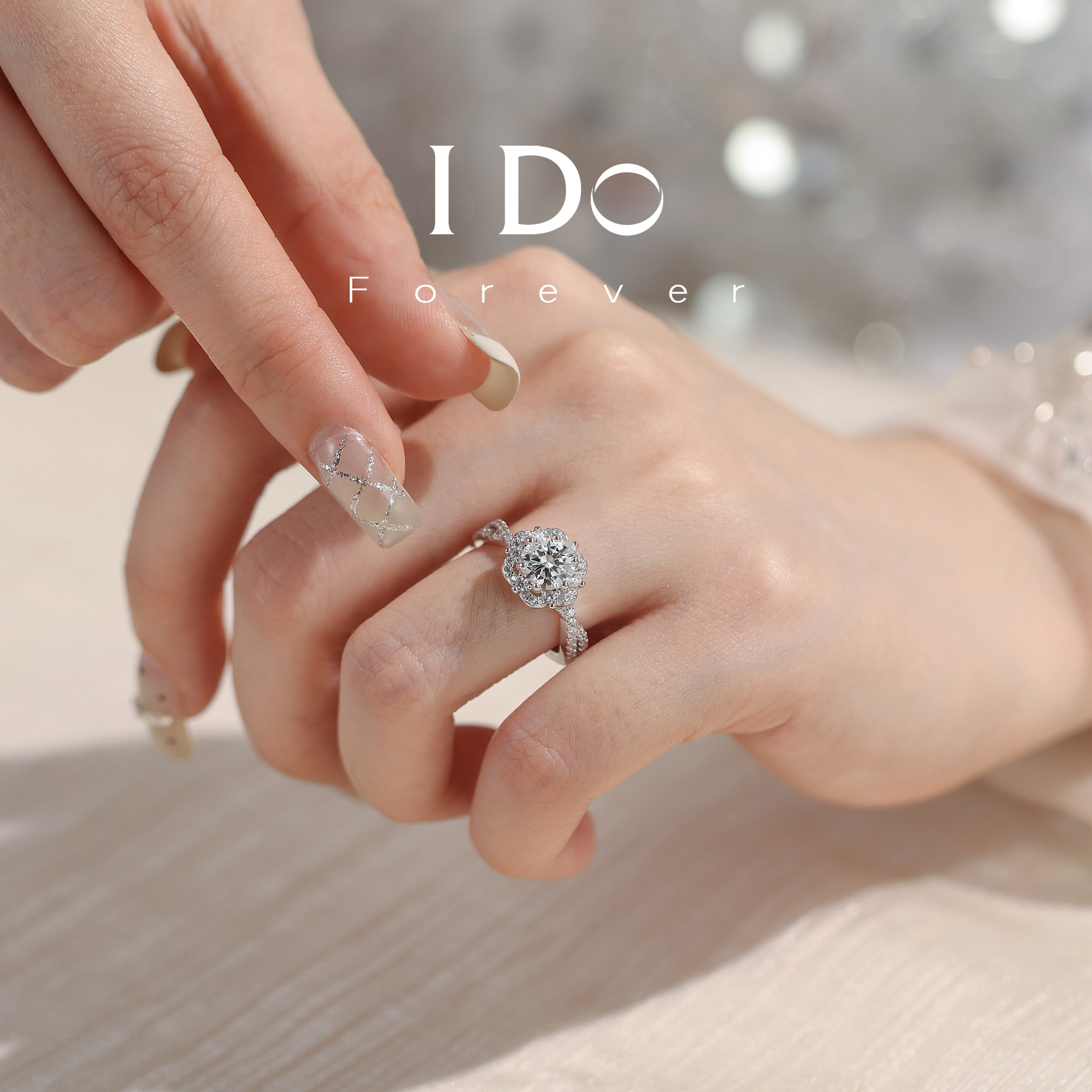 IDOForever培育钻一克拉婚戒图片