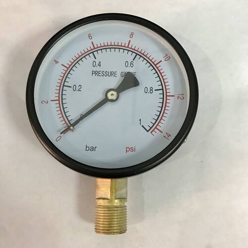 压力表 1bar 14psi 100mm 螺纹m20x1.5 螺纹直径约19.8mm 英文