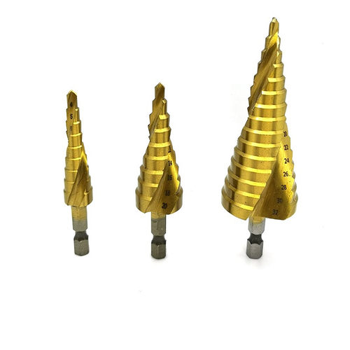 宝塔钻头螺旋阶梯塔型台阶扩孔器不锈钢铁铝板金属开孔器钻头万能