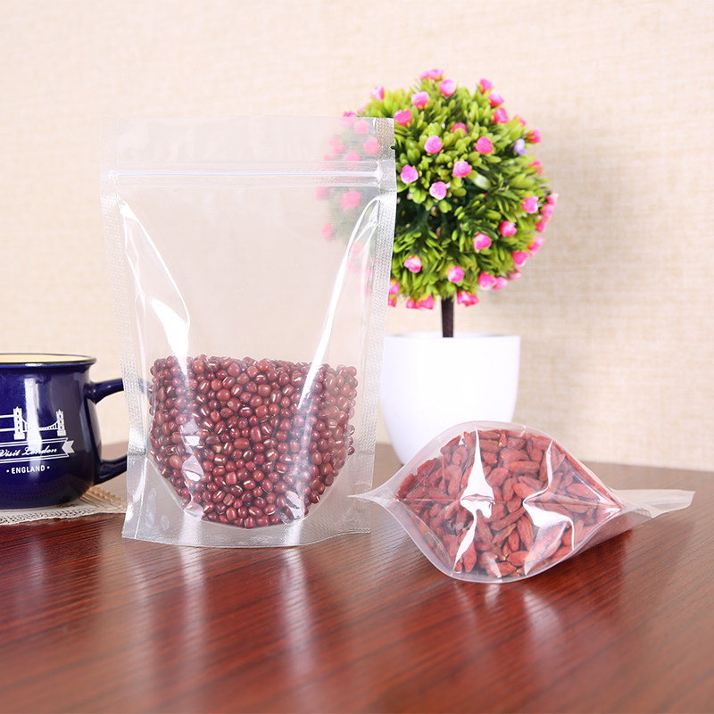 透明自封袋自立拉链袋立体袋食品花茶袋特产包装袋塑料饮料袋包邮