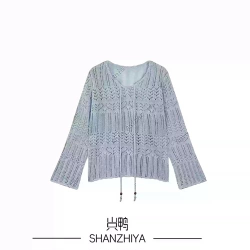 山只鸭/SZY  新款镂空设计感宽松吊带外搭罩衫上衣