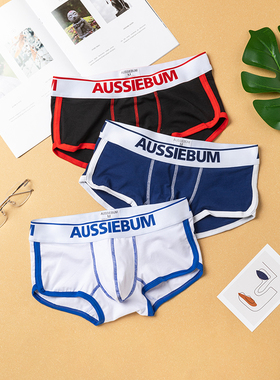 aussiebum男士内裤男纯棉平角裤男生潮流短裤衩性感青年四角裤头
