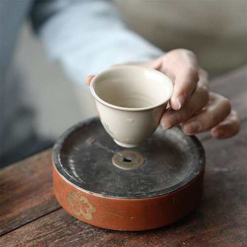 老瓷器 纯锡 手工建水壶承茶道配件