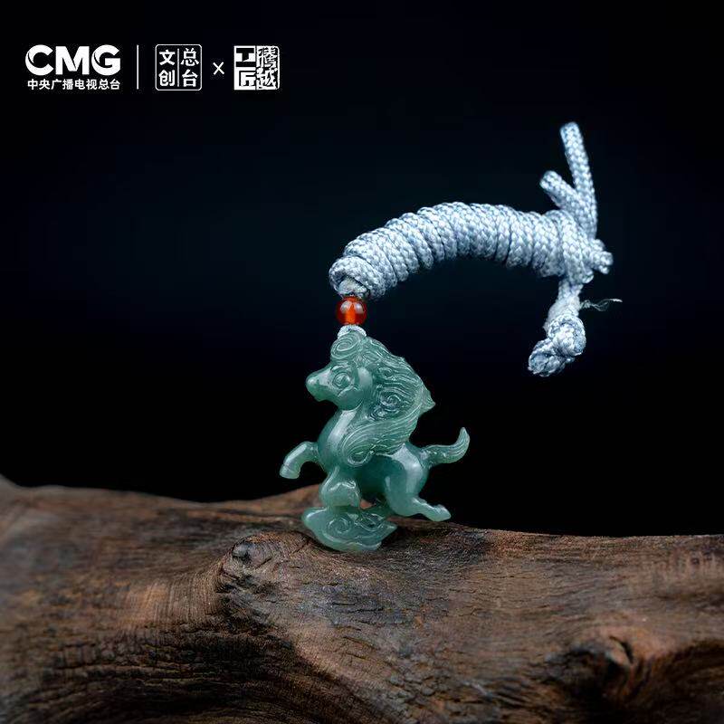 骐骥驰骋总台文创2026年马年春晚吉祥物礼盒翡翠骥骥吊坠