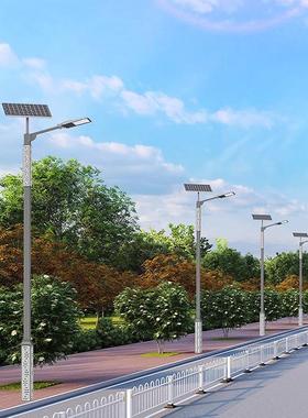 新中式LED太阳能路灯6米户外回纹杆路灯特色花纹复古景观路灯