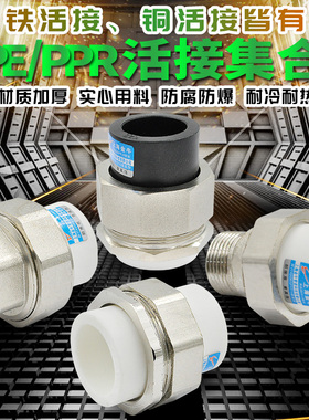 PPR外丝牙内丝牙双头PPR转PE铜活接转换活接水管管材管件配件接头