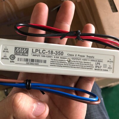 正品台湾明纬防水LED恒流电源 LPLC-18-350 18W 350mA 输入110V