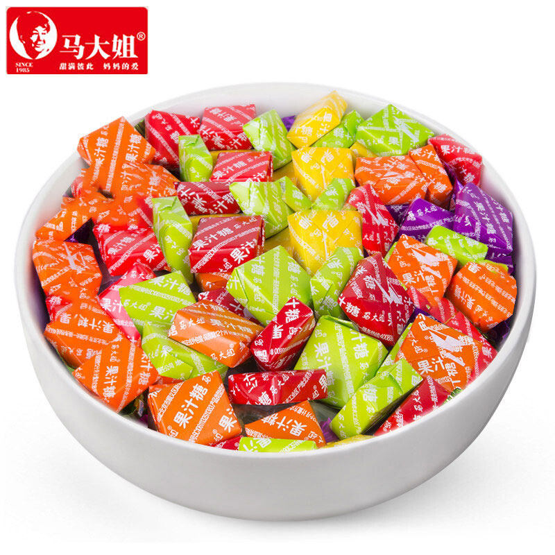 马大姐果汁糖瑞士糖500g约100颗水果软糖儿童怀旧喜糖果散装零食